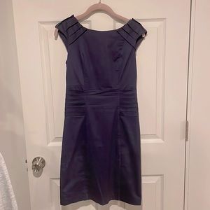 Navy Sleeveless Sheath Dress XS Work Office Business Casual Wedding Guest
